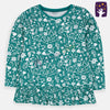 LDX Turquoise Green Flower Full Sleeve Frock Shirt 9417