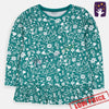 LDX Turquoise Green Flower Full Sleeve Frock Shirt 9417