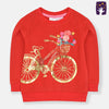 ZR Golden Bicycle Red Terry Sweatshirt 9663