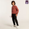 ANK Brick Red Half Zip Long Neck Knitted Sweater 10009