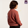 ANK Brick Red Half Zip Long Neck Knitted Sweater 10009