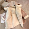 Pink Check Butter Soft Fur Coat 11439