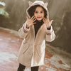 Quilted Beige Heart Pocket Hooded Long Coat 11441