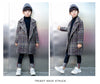 Quilted Brown Check Gold Long Coat 11454