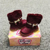 Fur Style Wine Red Imported Long Shoes 2321 B
