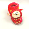 Stuffed Doll Red Covered Winter Rubber Sole Slipper 6253