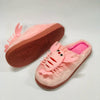 Crab Pink Rubber Sole Warm Cotton Winter Slippers 4405