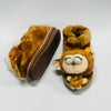 Stuffed Character Brown Covered Winter Rubber Sole Slipper 6323