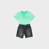 OM Rough Style Black Shorts 2045