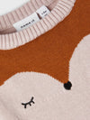 NME IT Fox Pink Face Knitted Sweater 11542