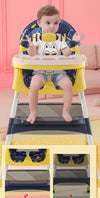 طفل كرسي مرتفع كحلي مع عجلات قابلة للفصل